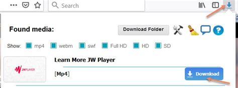 Firefox opens a dialogue box. . Jw player download